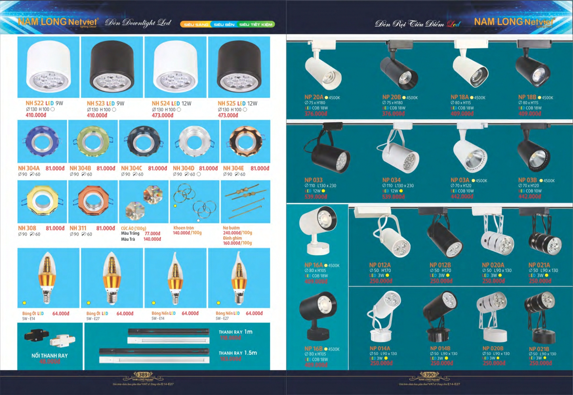 Bảng giá đèn trang trí Nam Long